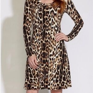 Karen Kane Cheetah Print Stretch Jersey A-Line T-Shirt Dress, M - Gently Used